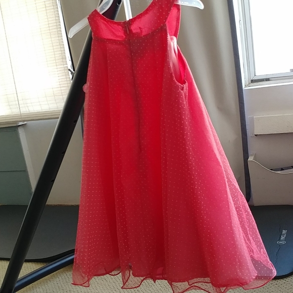Coral color spring dress - Picture 4 of 5